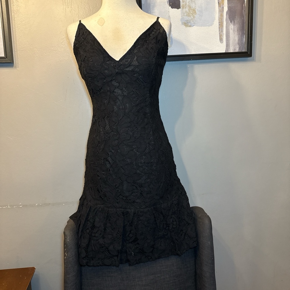 BB Dakota Black Lace Spaghetti Strap Dress